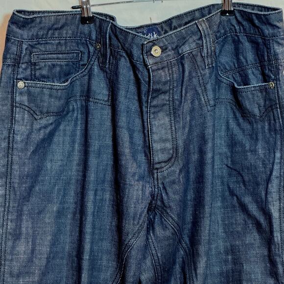 Vintage ANTIK Denim Mens Jeans Dark Was Embroidered Baggy Sz 40 Y2K Wide Leg - Picture 3 of 8